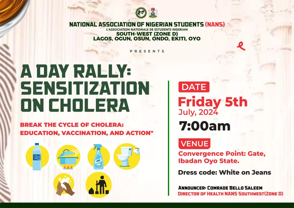 Cholera: South-West Students Set To Embark On Awareness Campaign