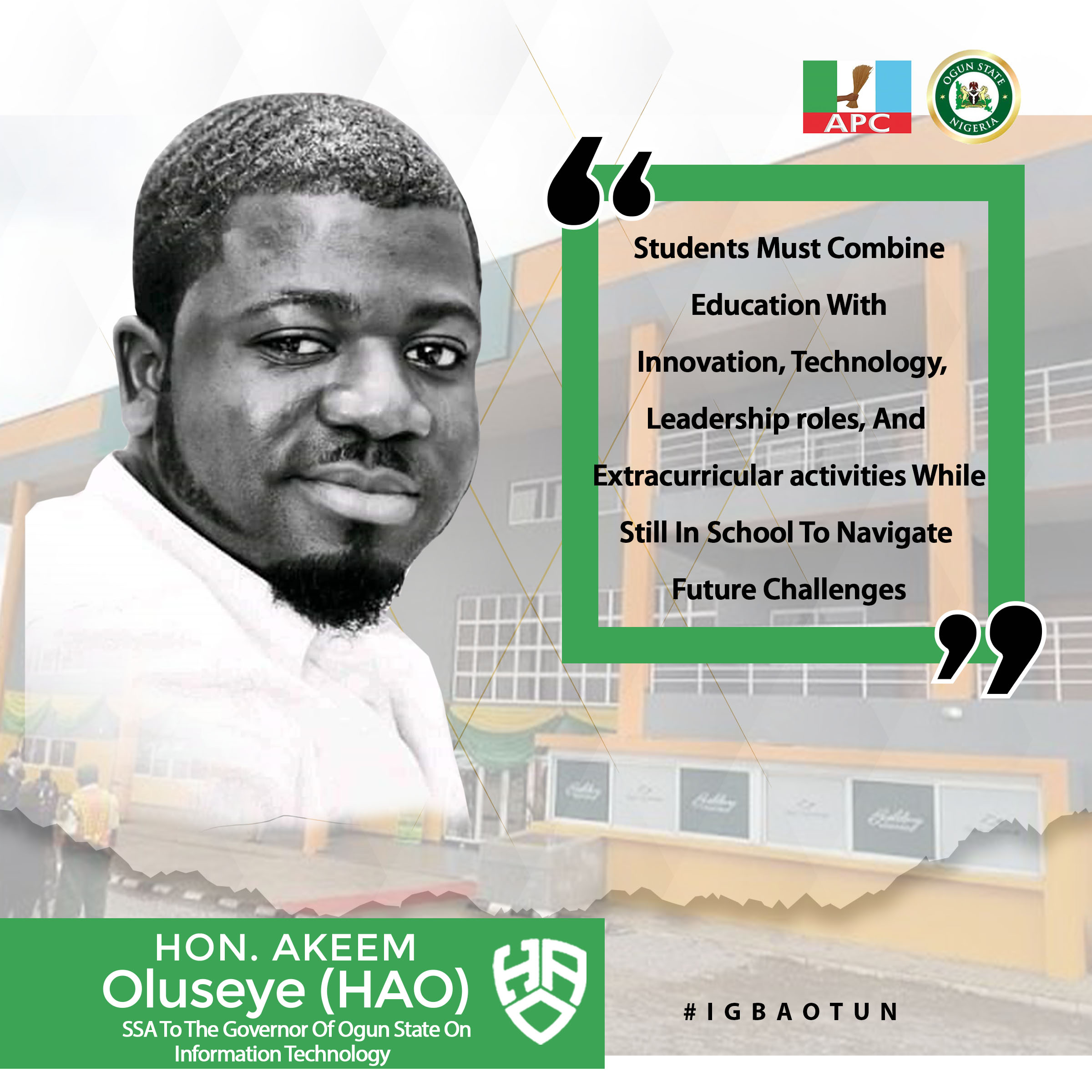 Governor Abiodun’s Aide, Oluseye Urges Students To Embrace Innovation, Technology